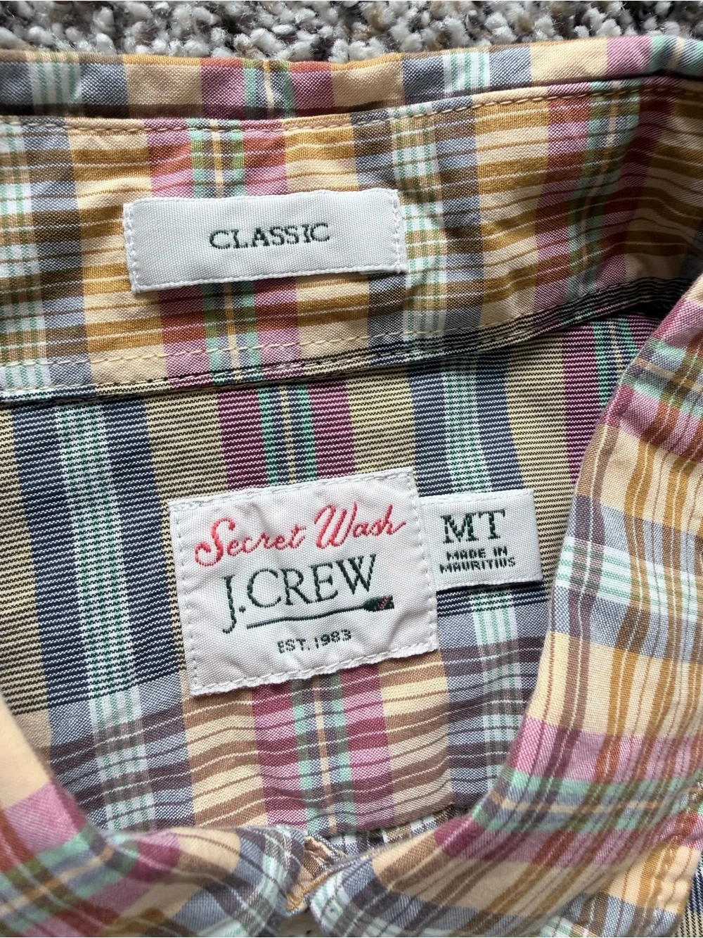 Vintage J. Crew Oarsman Multicolor Plaid Button-Down Shirt